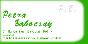 petra babocsay business card